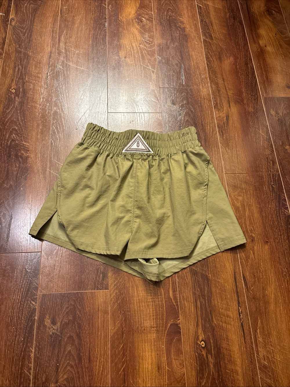 Free People FP Movement Next Round Shorts Muted Sage Green High Rise Sz S